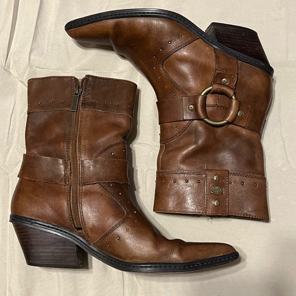 SOLD 8.5 Ladies Harley Davidson Studded Harness Boots - Picture 14 of 16